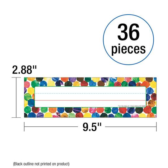 Carson Dellosa® 9.5" x 2.88" Education Eric Carle Dots Desk Nameplates, 6 Packs of 36